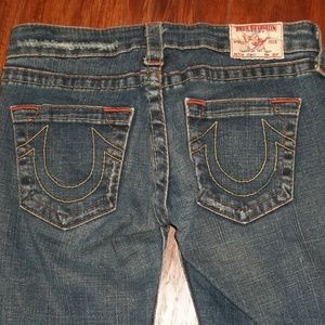 True Religion Distressed Johnny Straight Leg Jeans